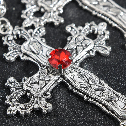 Vintage Vamp Cross Necklace